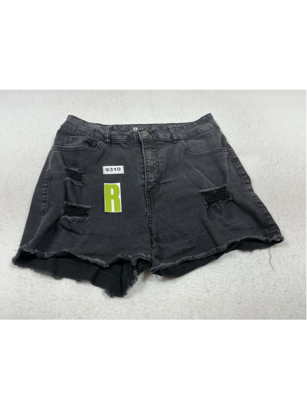 Womans Jr Excellent Refuge Miami Black Distressed Denim Short Shorts Size 11